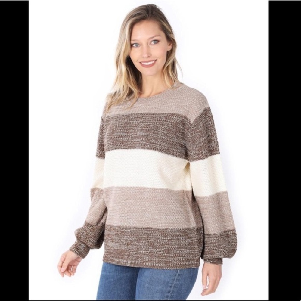 Zenana striped sweater XL